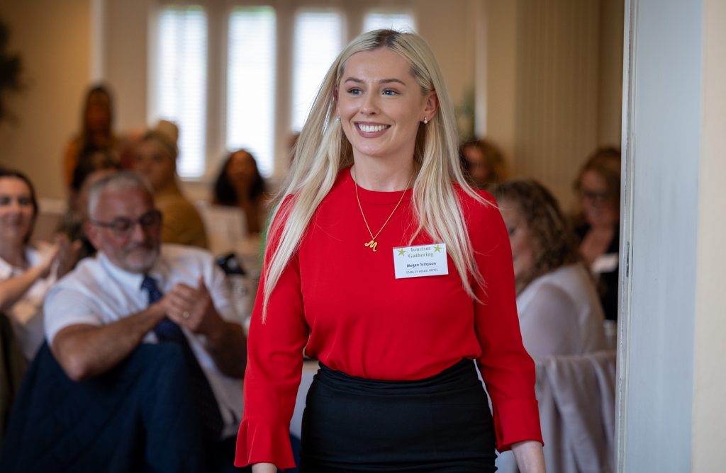 Award winner going to stage 