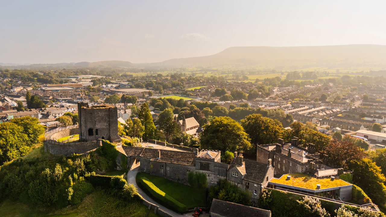 aerial view of clitheroe